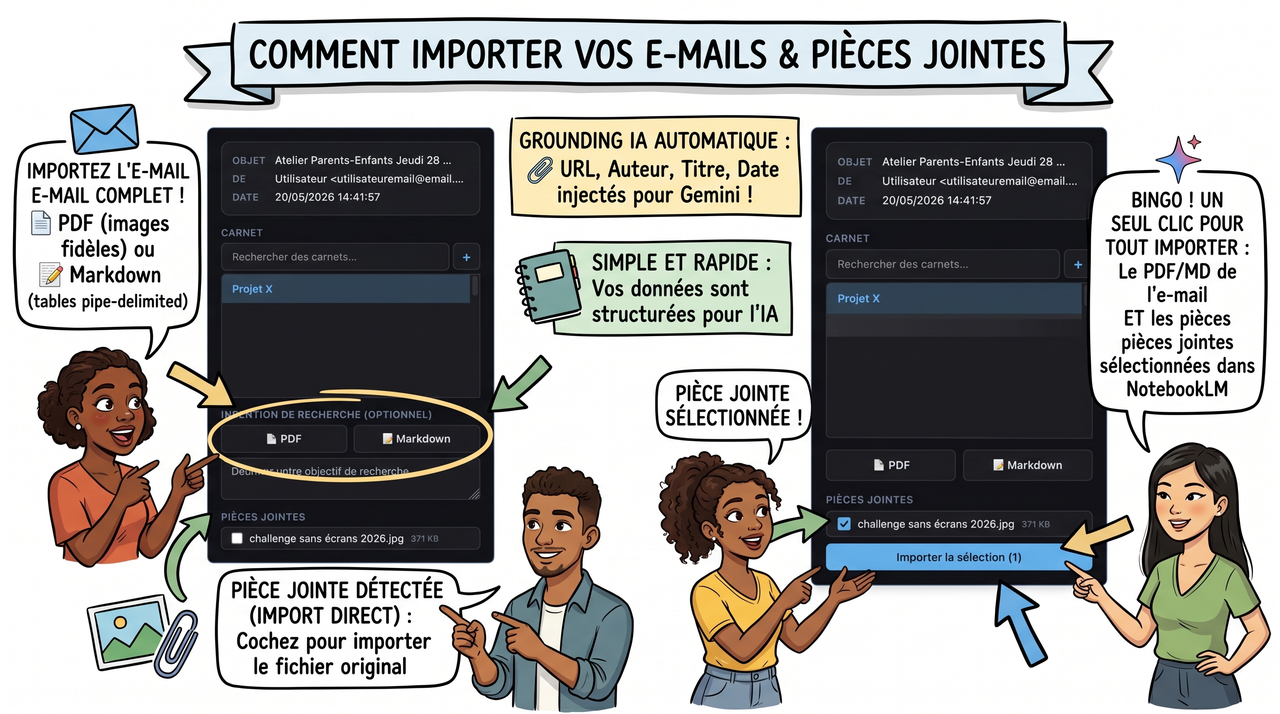 Magic Clipper Thunderbird : Transformez vos emails et pièces jointes en sources NotebookLM en 1 clic